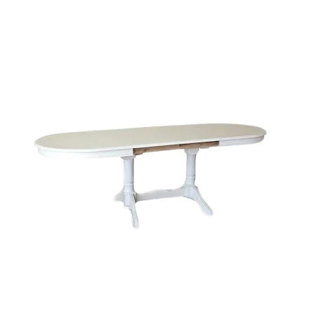 Masa pentru 6 persoane, alb, 130x80cm, extensibila la 160cm