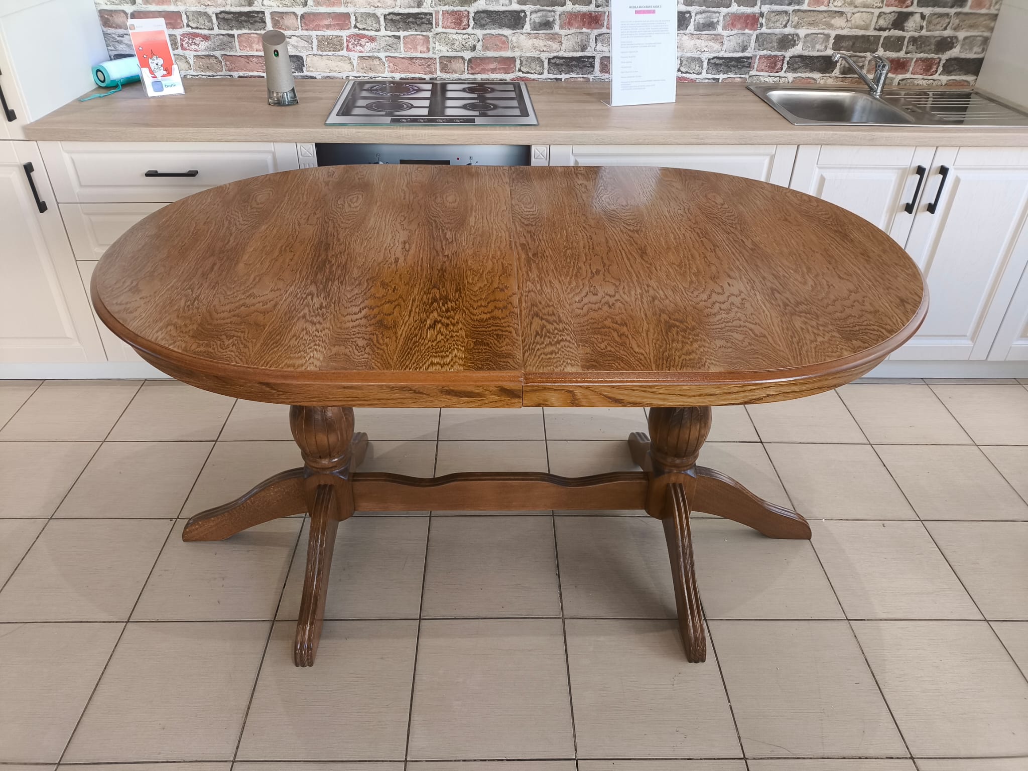MASA LIDER 28 DIN LEMN FAG, CULOARE STEJAR , 160 CM RESTRANSA, EXTINSA 200-240-280 CM, L 100, 83 H - imagine 4