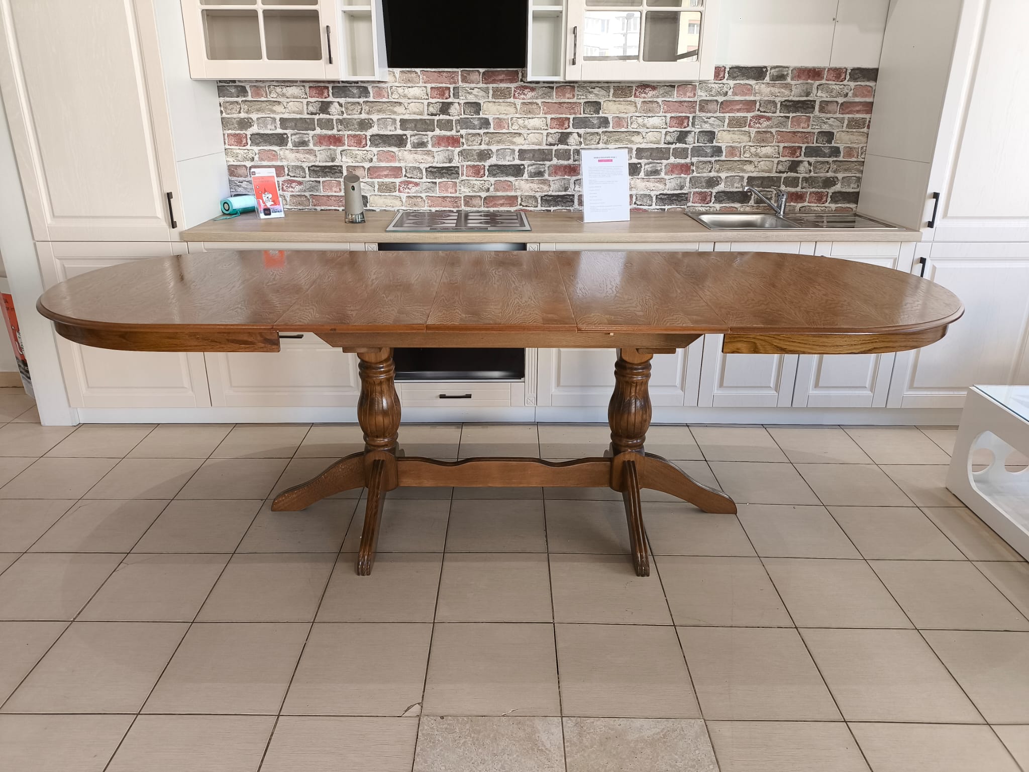 MASA LIDER 28 DIN LEMN FAG, CULOARE STEJAR , 160 CM RESTRANSA, EXTINSA 200-240-280 CM, L 100, 83 H - imagine 2