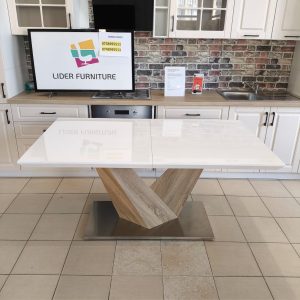 MASA LIDER 19 EXTENSIBILA LIDER, ALB/MARO, 160CM RESTRANSA, 220CM EXTINSA, 90CM LATIME, 75CM INALTIME