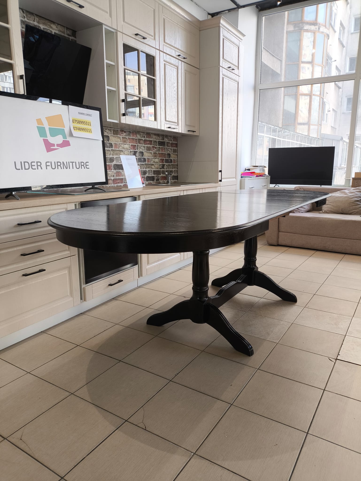 MASA LIDER 32 DIN LEMN DE FAG , 160CM RESTRANSA,200-240- 280CM EXTINSA, LATIME 100, 83 CM INALTIME, CULOARE WENGE - imagine 4