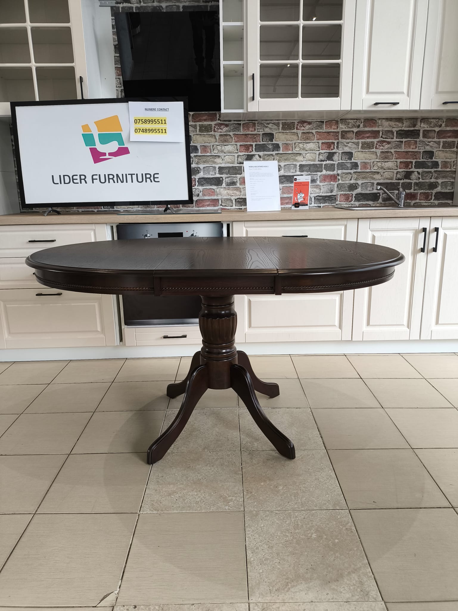 MASA LIDER 13 DIN LEMN MARO RESTRANSA 106CM EXTINSA 141CM LATIME 106CM