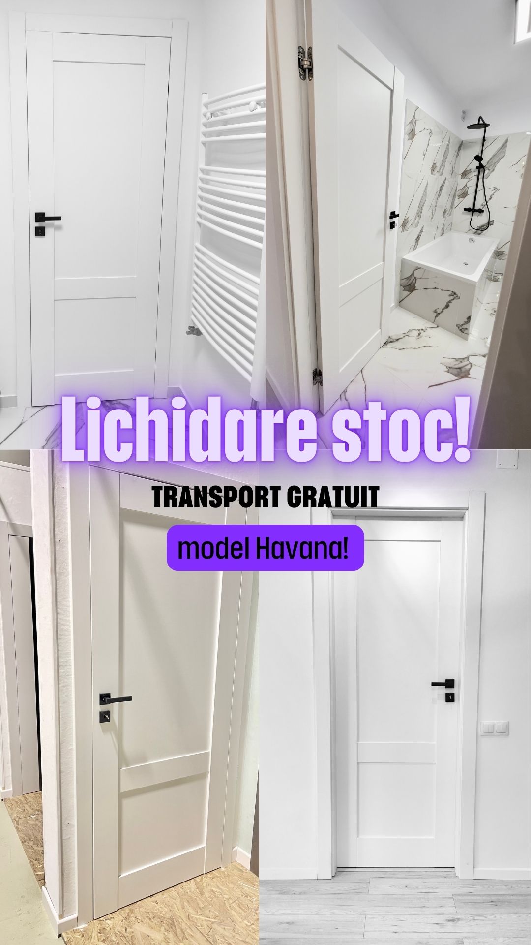 Poze LICHIDARE STOC-Usi cu toc reglabil si balamale ascunse, finisaj premium, rezistente la zgarieturi, Havana