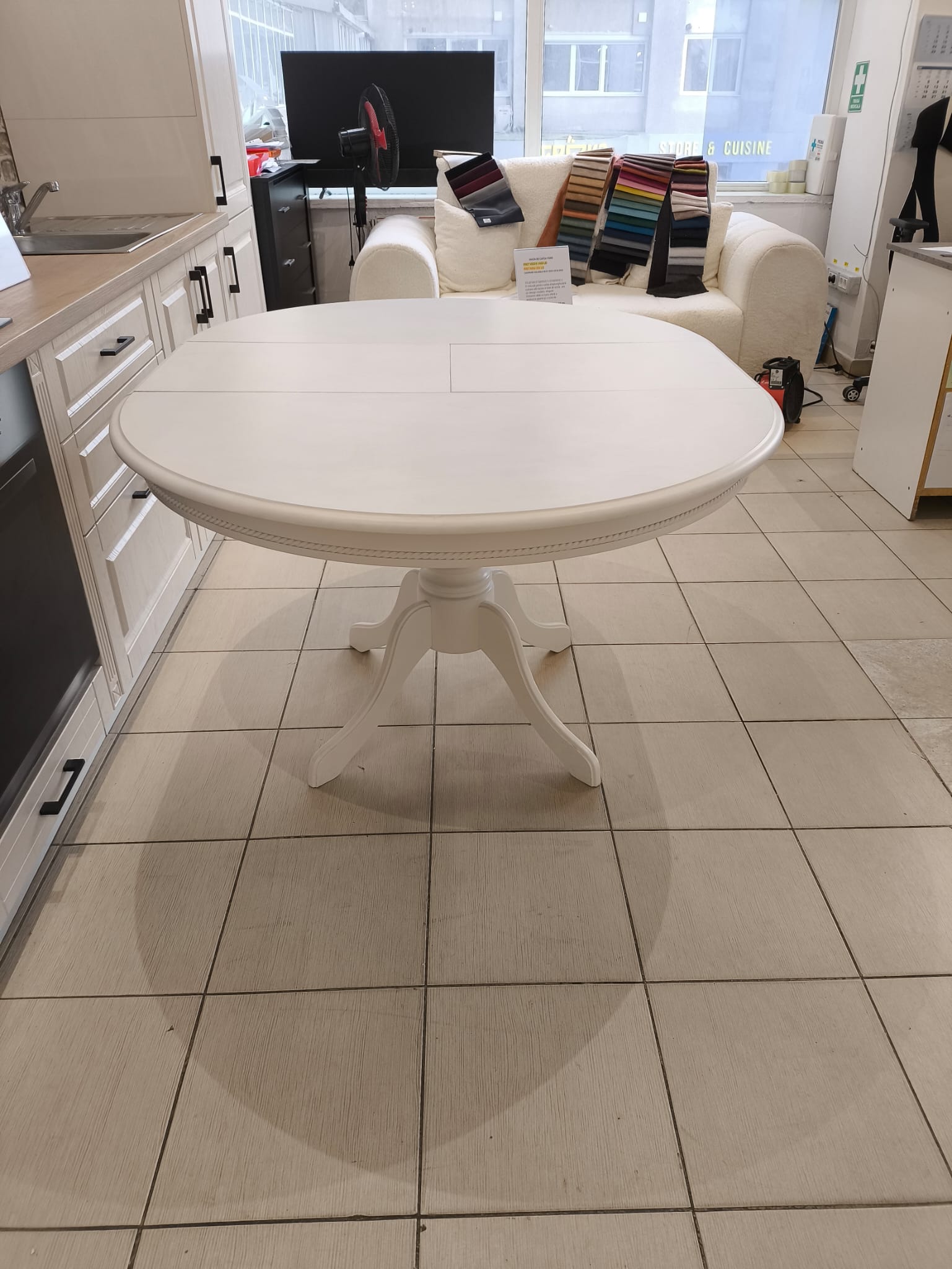 Masa LIDER 7 extensibila din lemn de fag culoare alb - LIDER FURNITURE
