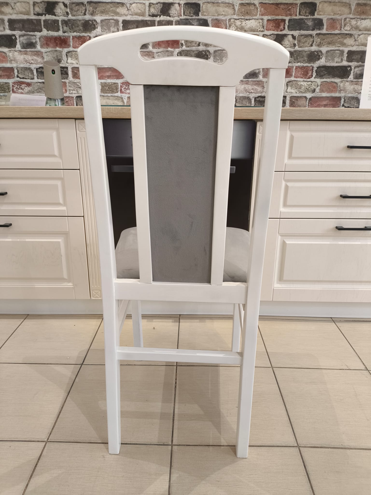SCAUN COLOR 4, ALB TAPITERIE GRI personalizabil pe culori - imagine 3