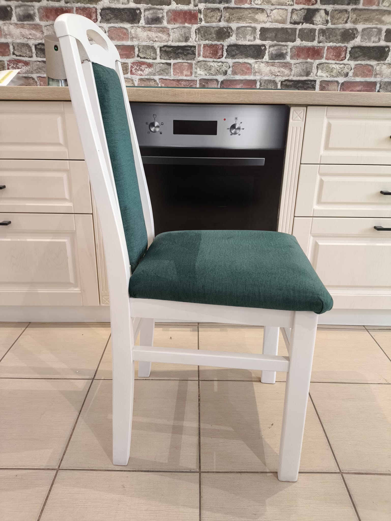SCAUN COLOR 6 , ALB TAPITERIE VERDE - imagine 2