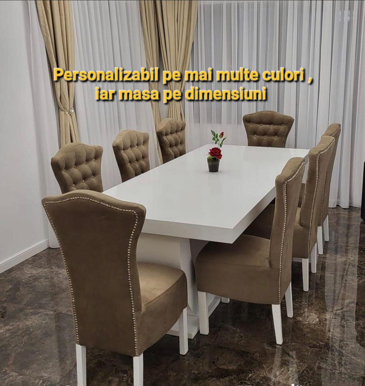 Poze SET DEN 8 MASA DORA + 8 SCAUNE