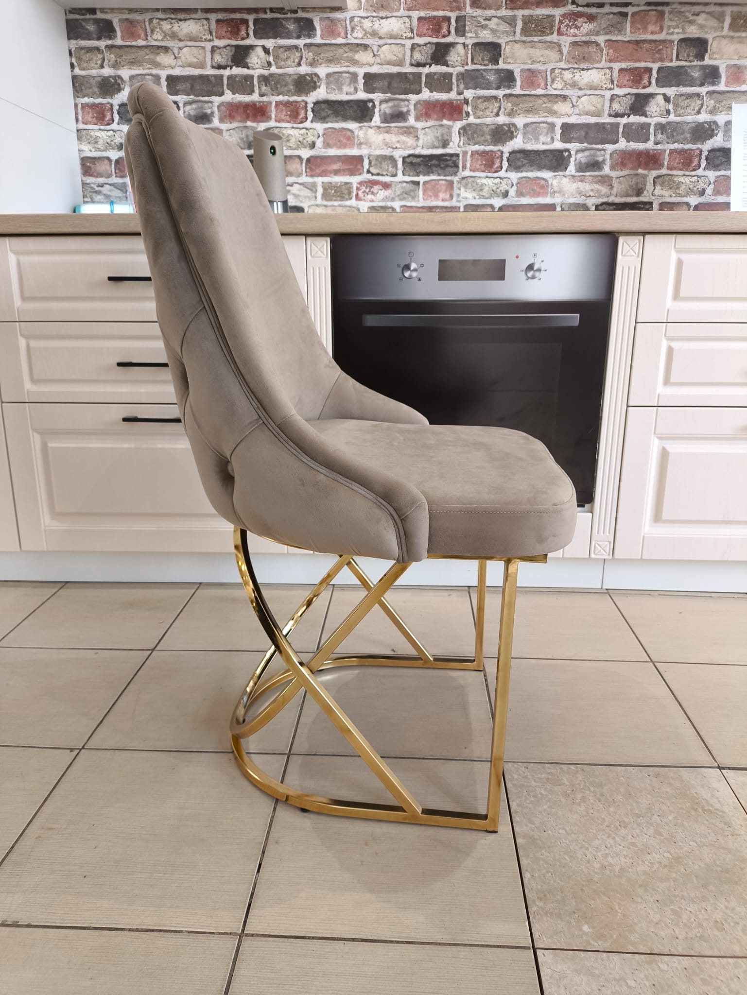 SCAUN MADISON 2 BEJ CU AURIU - imagine 2