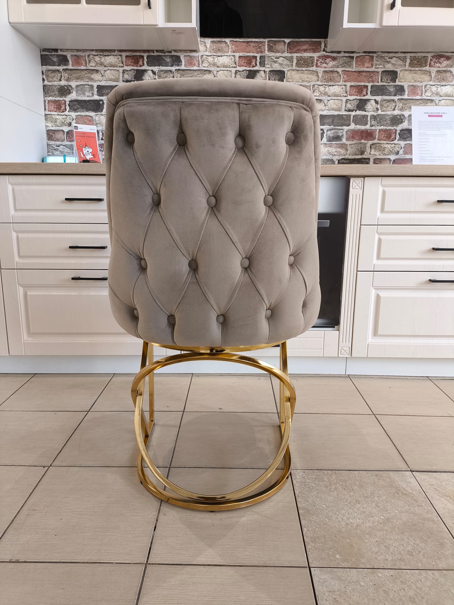 SCAUN MADISON 2 BEJ CU AURIU - imagine 3