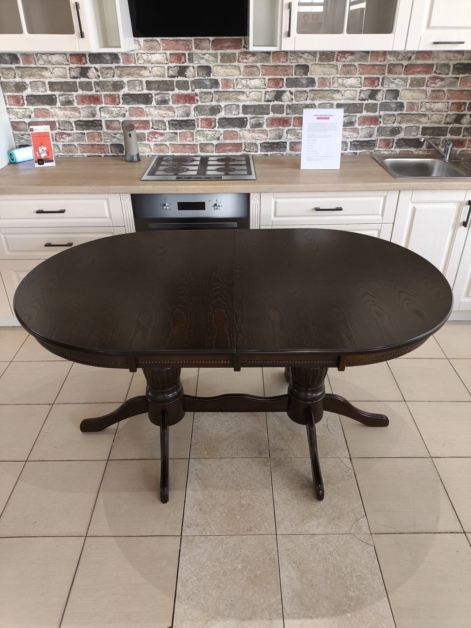 MASA EXTENSIBILA ANDY CULOARE NUC INCHIS 150 CM RESTRÂNSĂ/185 CM EXTINSA/90 LATIME/76 CM ÎNALTIME - imagine 2