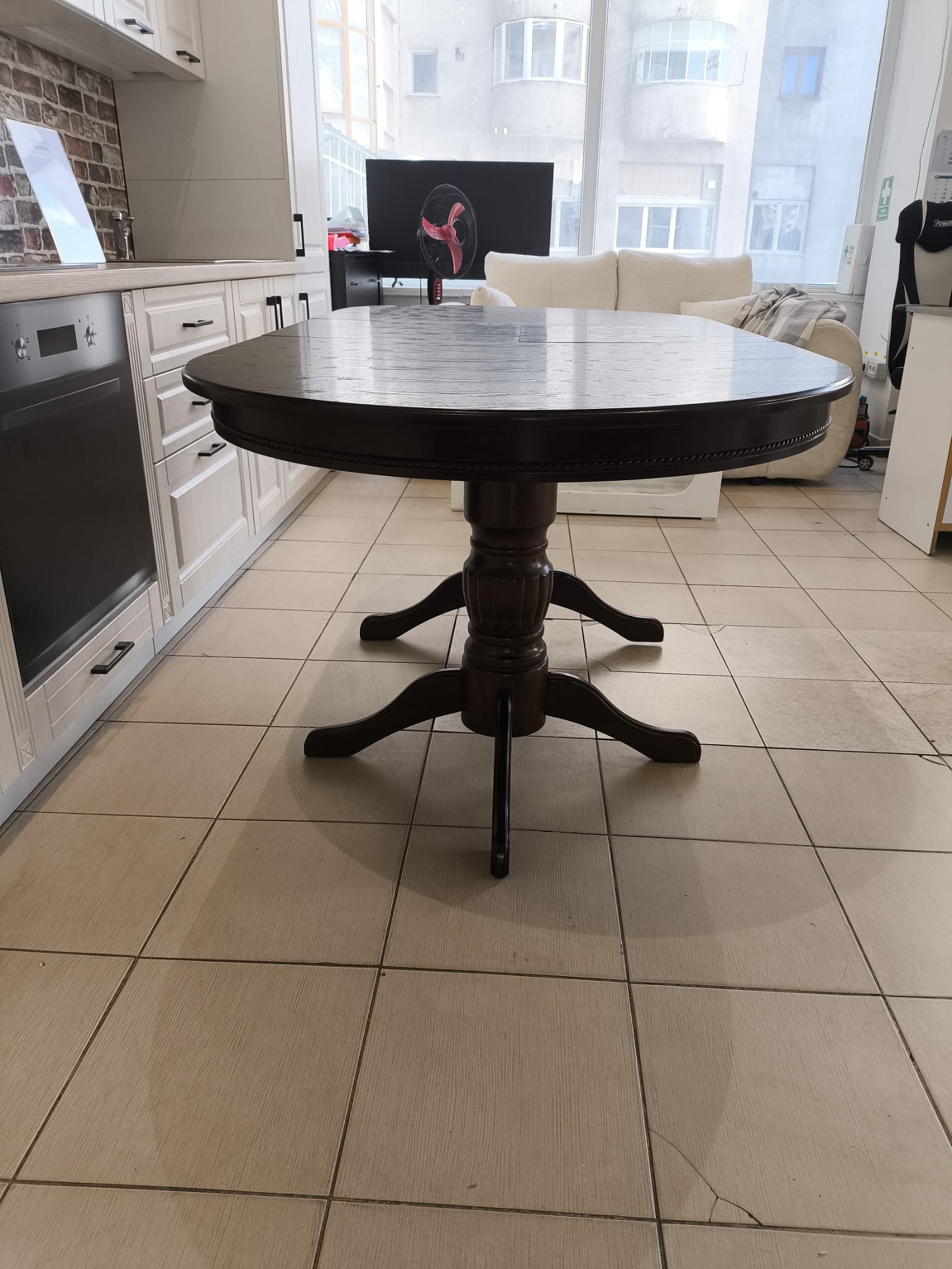 MASA EXTENSIBILA ANDY CULOARE NUC INCHIS 150 CM RESTRÂNSĂ/185 CM EXTINSA/90 LATIME/76 CM ÎNALTIME - imagine 7