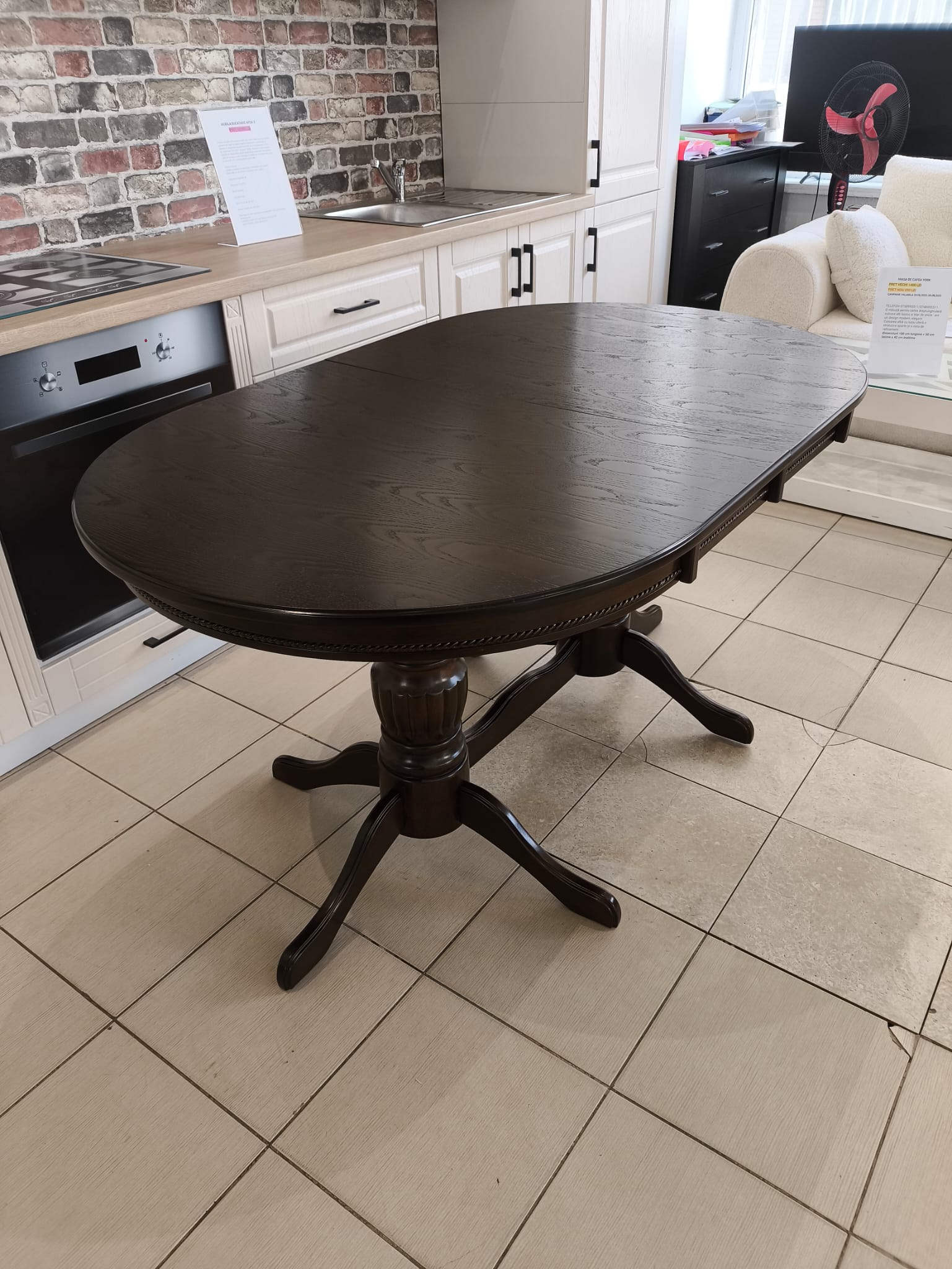 MASA EXTENSIBILA ANDY CULOARE NUC INCHIS 150 CM RESTRÂNSĂ/185 CM EXTINSA/90 LATIME/76 CM ÎNALTIME - imagine 4