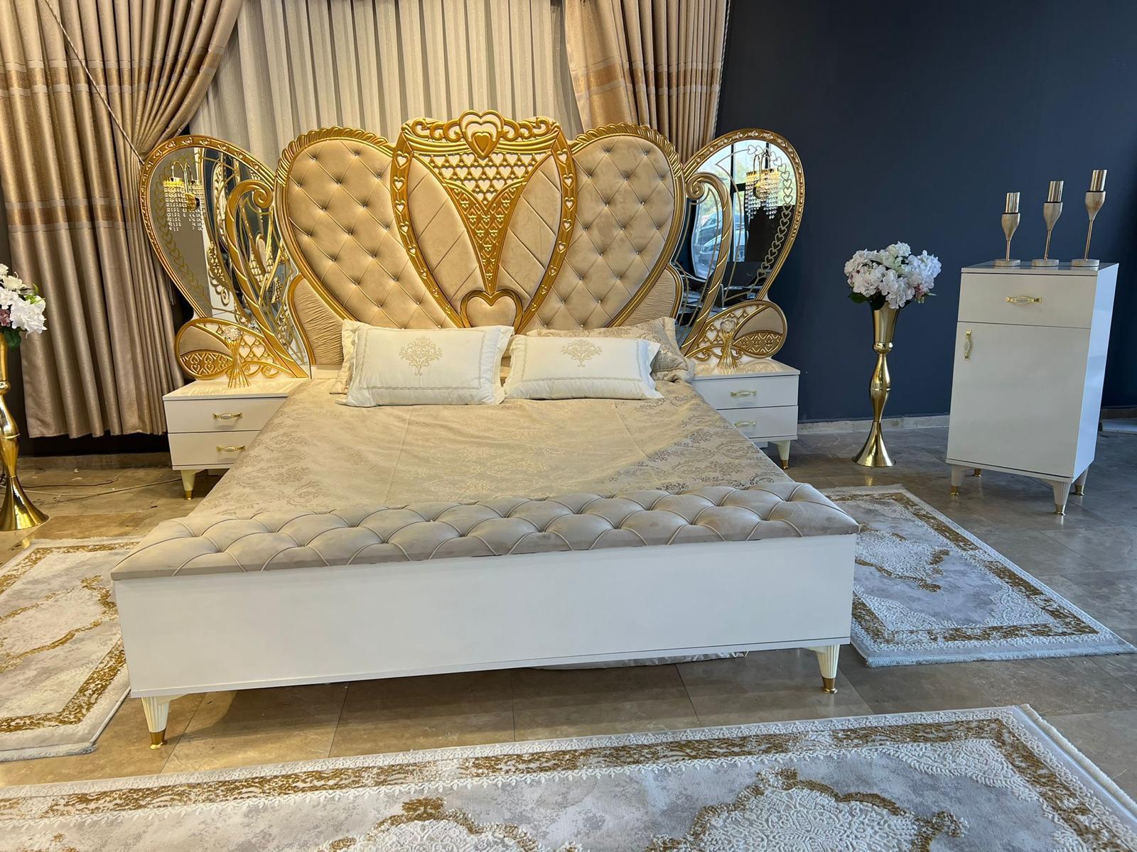 Dormitor complet Royal crem saltea inclusa 180x200cm - imagine 5