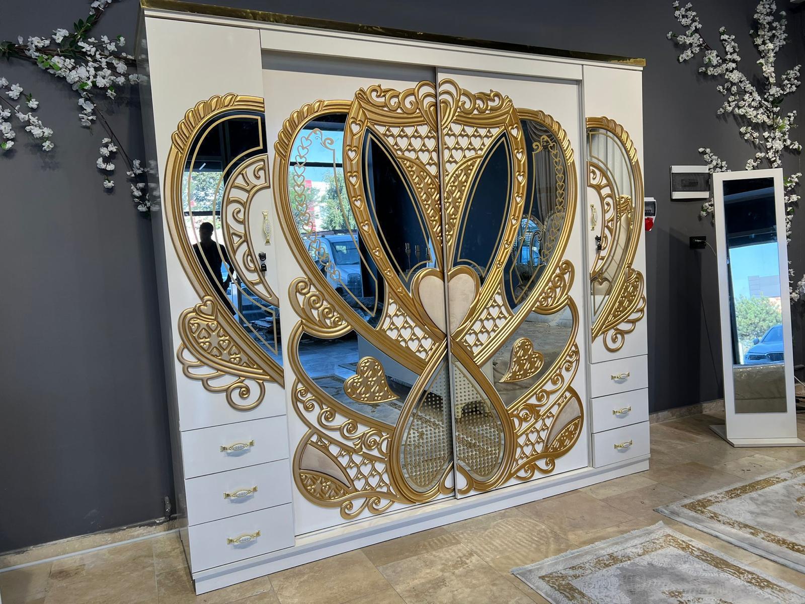 Dormitor complet Royal crem saltea inclusa 180x200cm - imagine 6