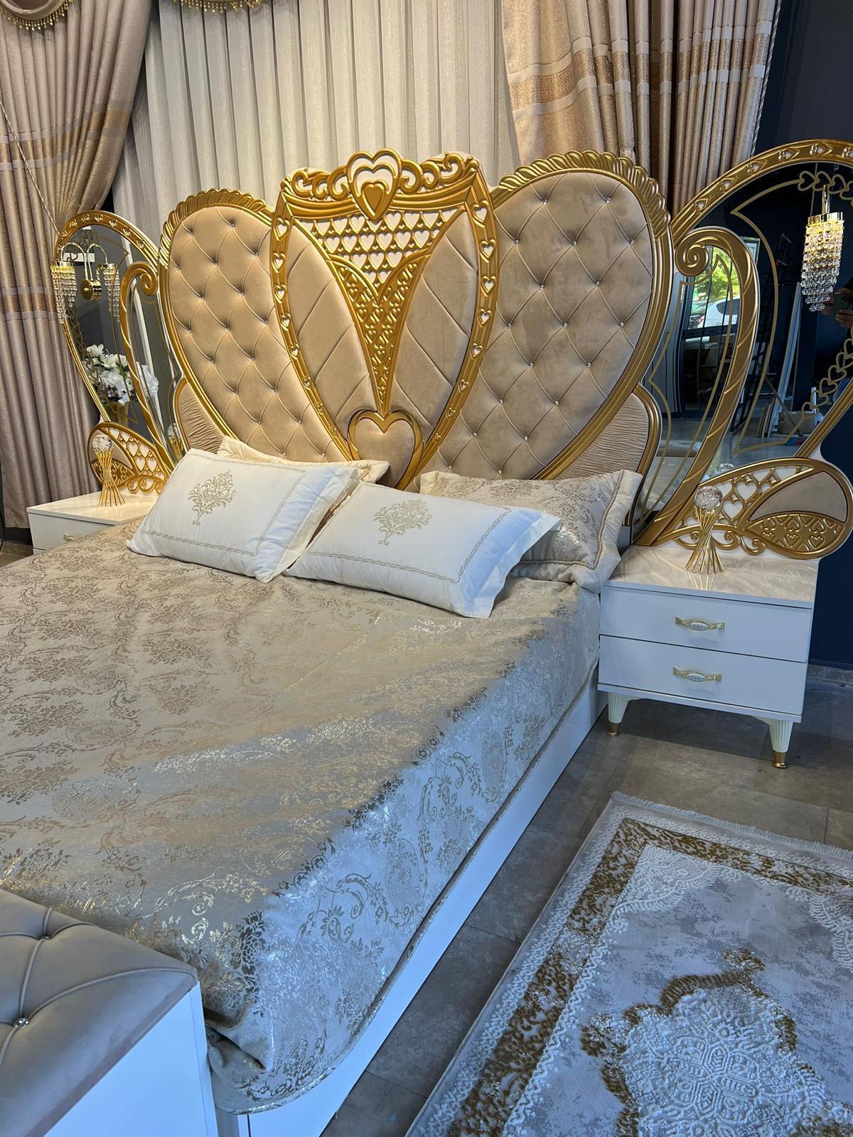 Dormitor complet Royal crem saltea inclusa 180x200cm - imagine 2