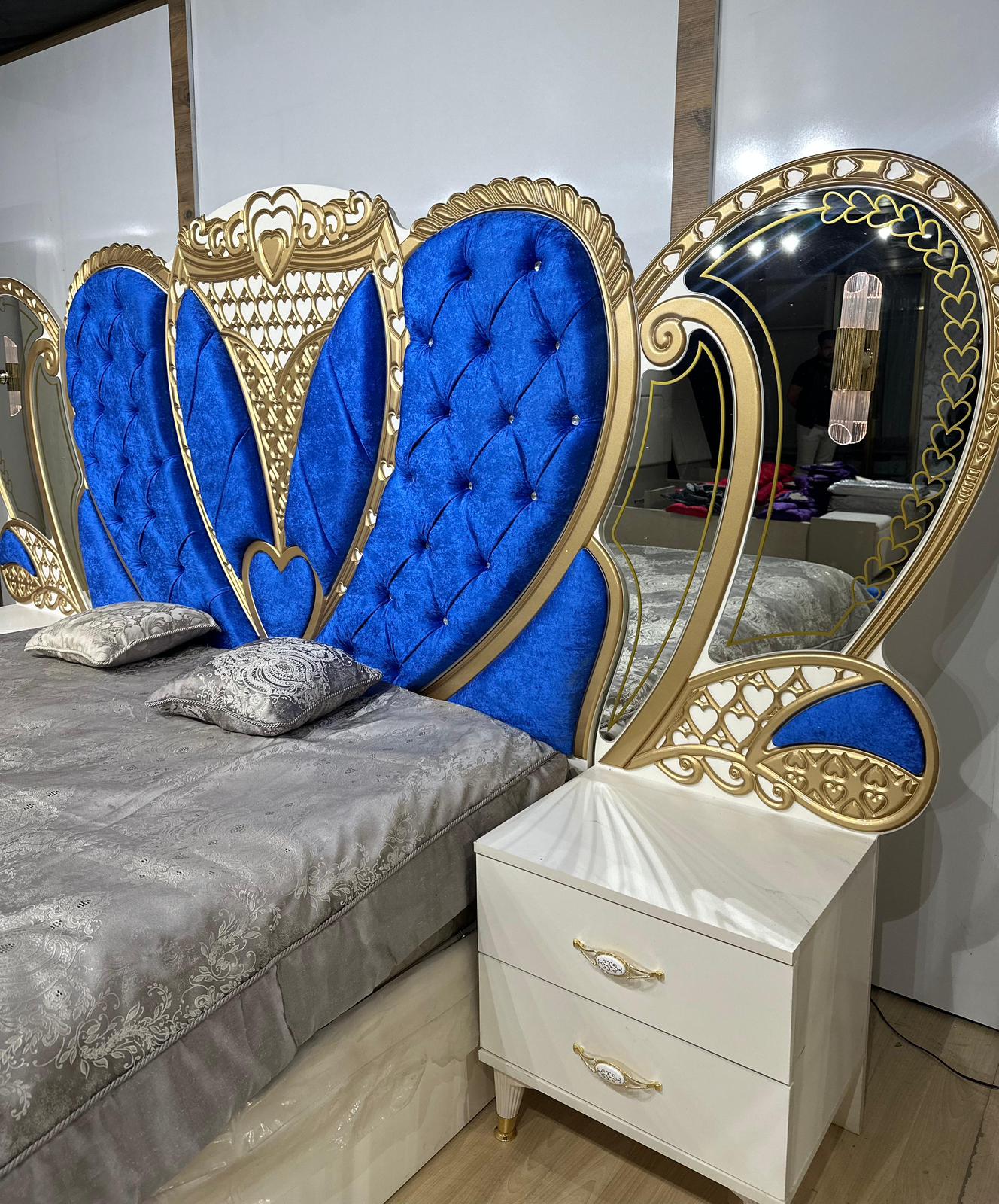 Dormitor complet Royal albastru saltea inclusa 180x200cm - imagine 5