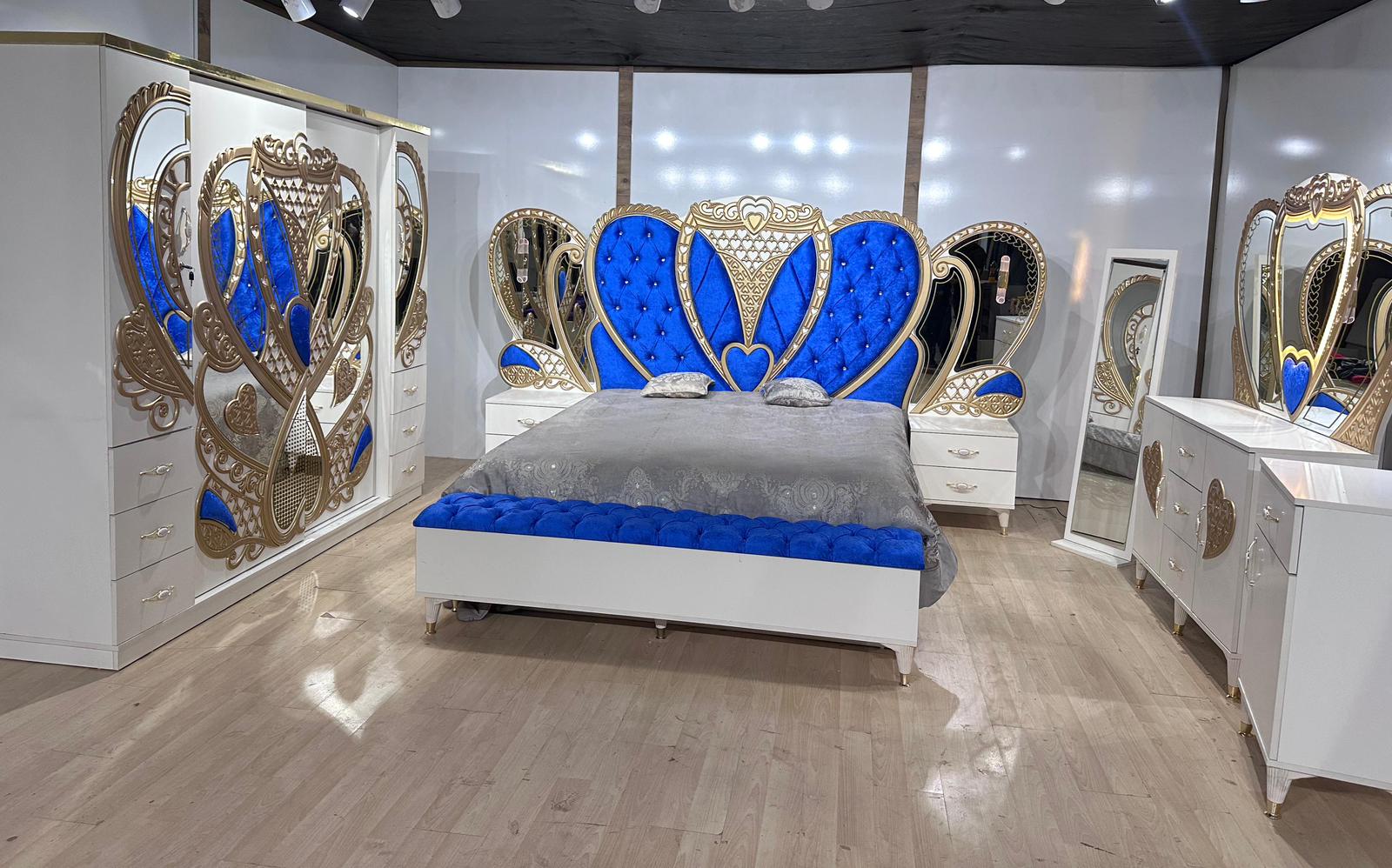 Dormitor complet Royal albastru saltea inclusa 180x200cm - imagine 4