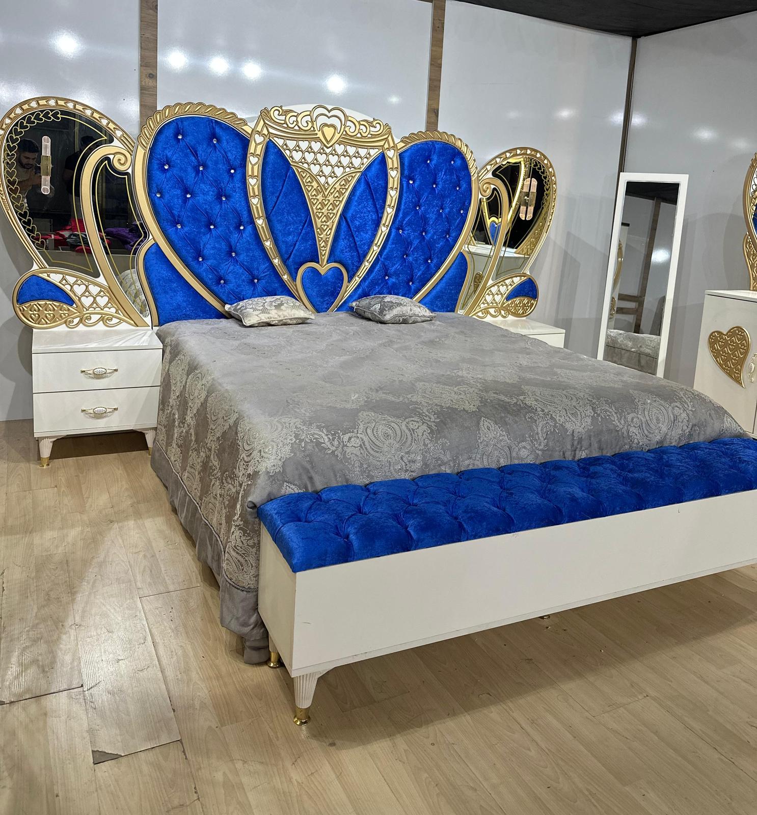 Dormitor complet Royal albastru saltea inclusa 180x200cm - imagine 3