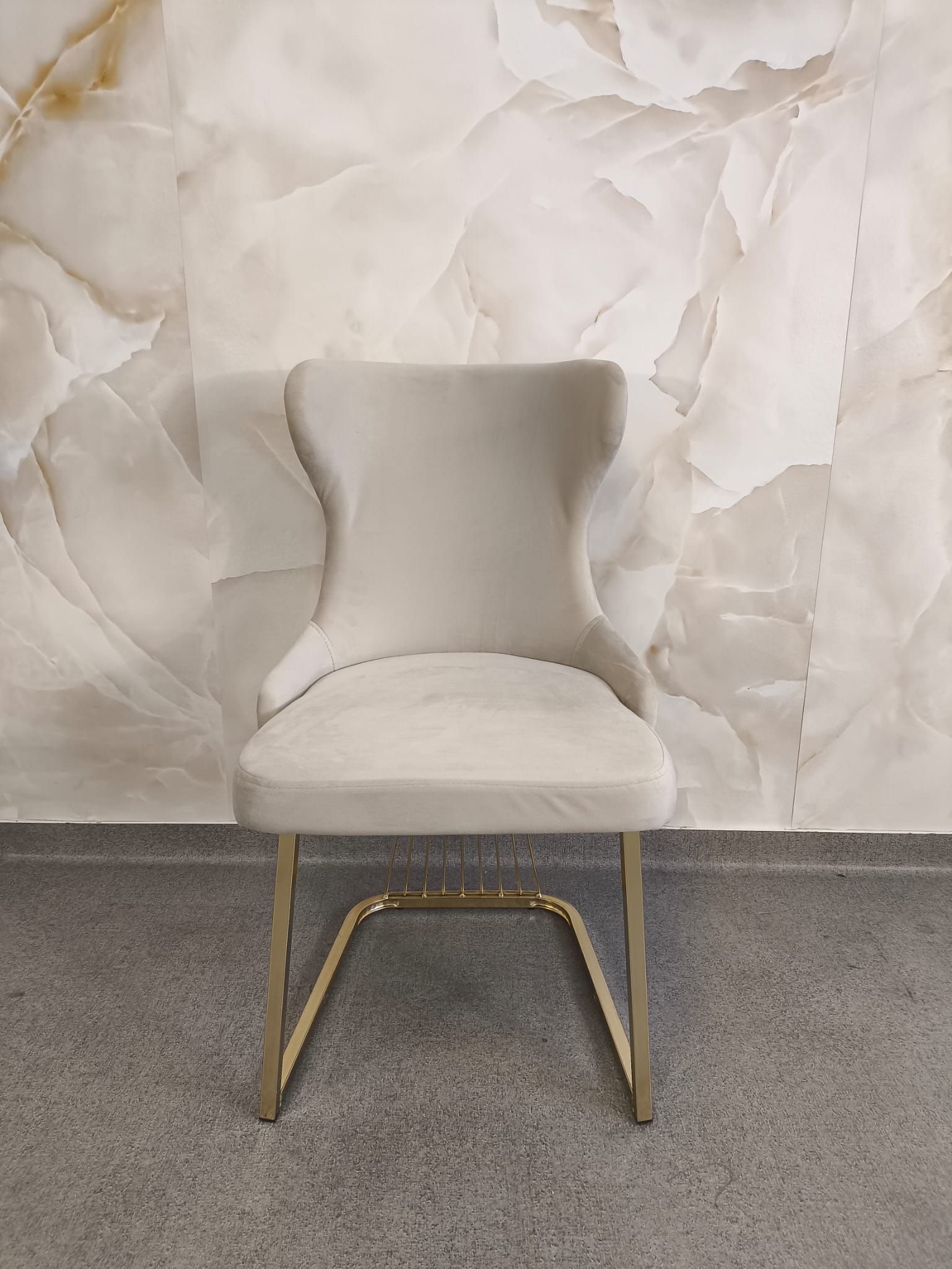 SET DE 6 SCAUNE STELLA CREM CU AURIU