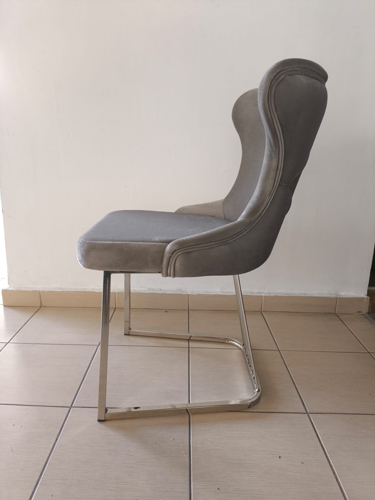 SET DE 6 SCAUNE STELLA GRI/BEJ CU ARGINTIU - imagine 2