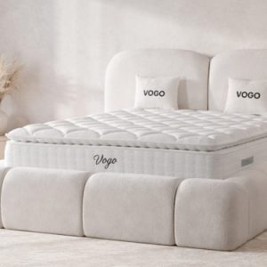 Pat Tapițat Premium VOGO – Design Modern cu Confort Superior+saltea personalizabil pe culori