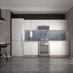 BUCATARIE DARIA, 240 CM, STEJAR SONOMA/ALB, DIN MDF