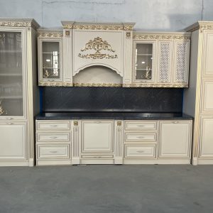 Bucatarie Milano crem cu auriu 420 cm lungime fronturi mdf