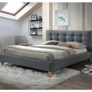 PAT  TEXAS, 160 CM, GRI , TAPITERIE DIN STOFA, STIL MODERN