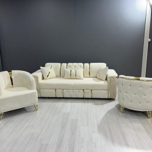 Set style canapea extensibila + 2 fotolii