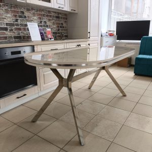 Masa fixa nr 11 blat tip marmura  /  170 cm lungime latime 90 cm  mdf + picioare metalice