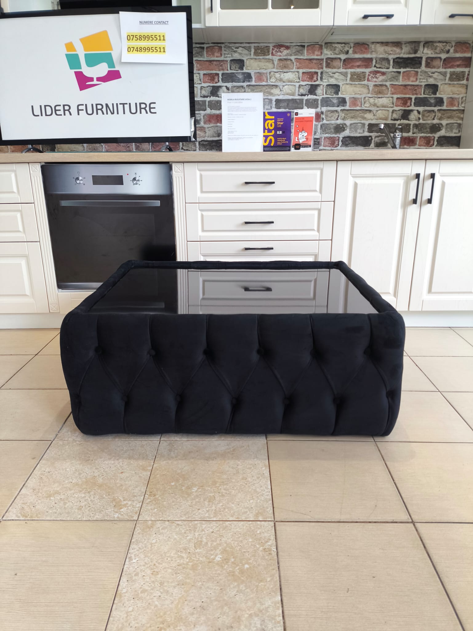 Măsuță de cafea Chesterfield neagra