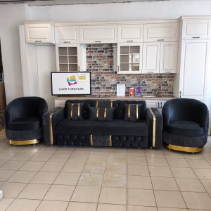 Set prestige canapea extensibila cu spatar rabatabil + 2 fotolii