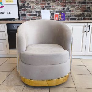 Fotoliu crem alisa cu auriu DISPONIBIL 1 BUCATA !!!