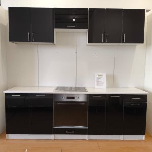 Bucatarie negru lucios 240 cm lungime