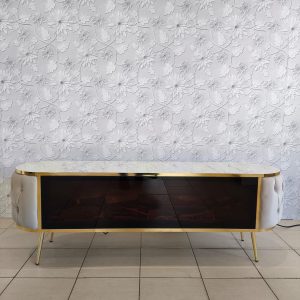 Comodă TV elegantă cu șemineu electric, efect de flacără și muzică